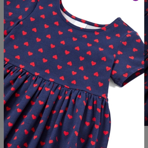 Hanna Andersson blue/hearts dress Size 120/(8) - Picture 2 of 2